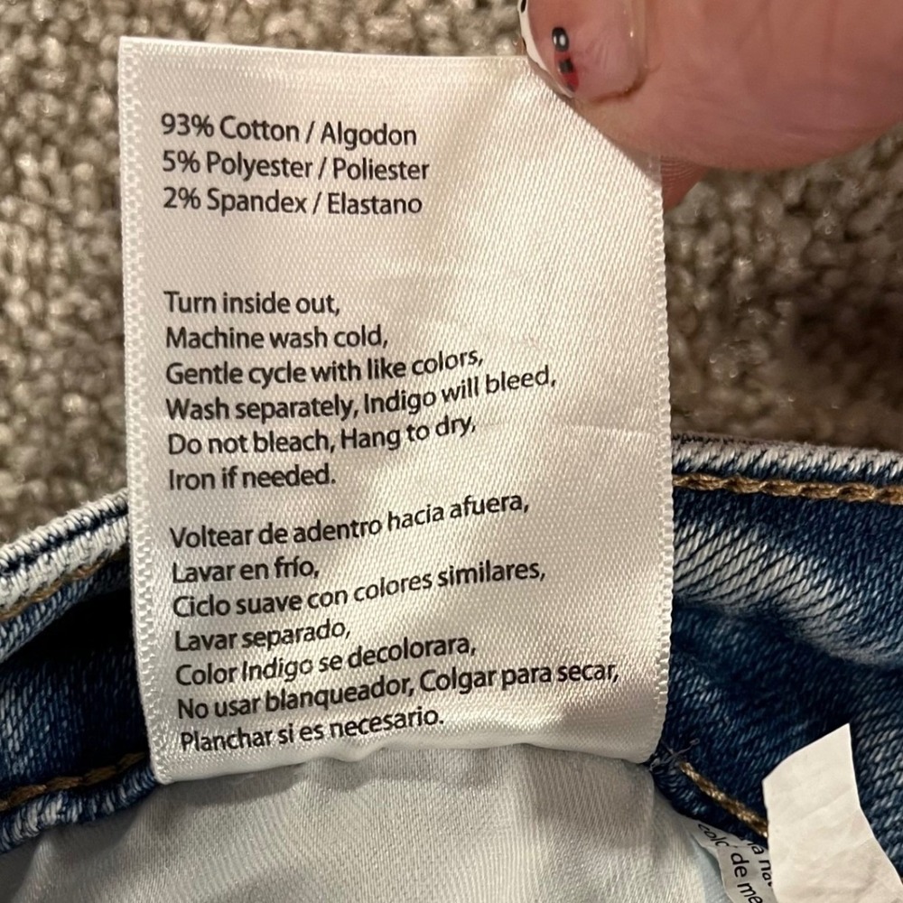 Risen Jeans Straight Leg Womens 11/30 Medium Wash NEW Tummy Control Distressed - Picture 4 of 12
